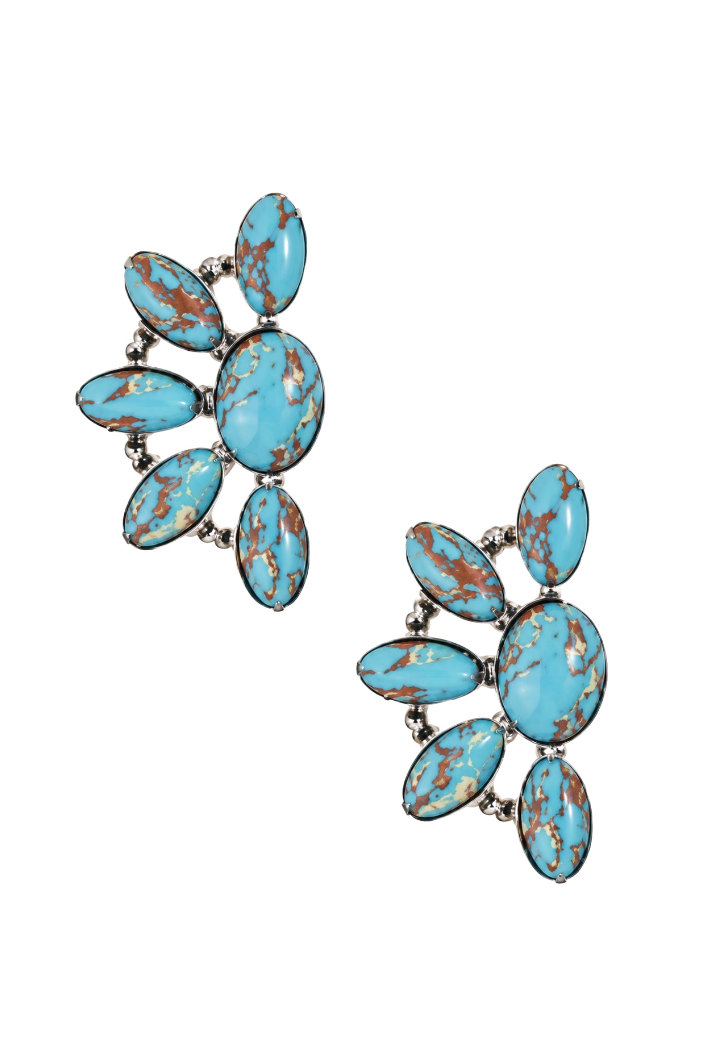 Turquoise Half Blossom Earrings