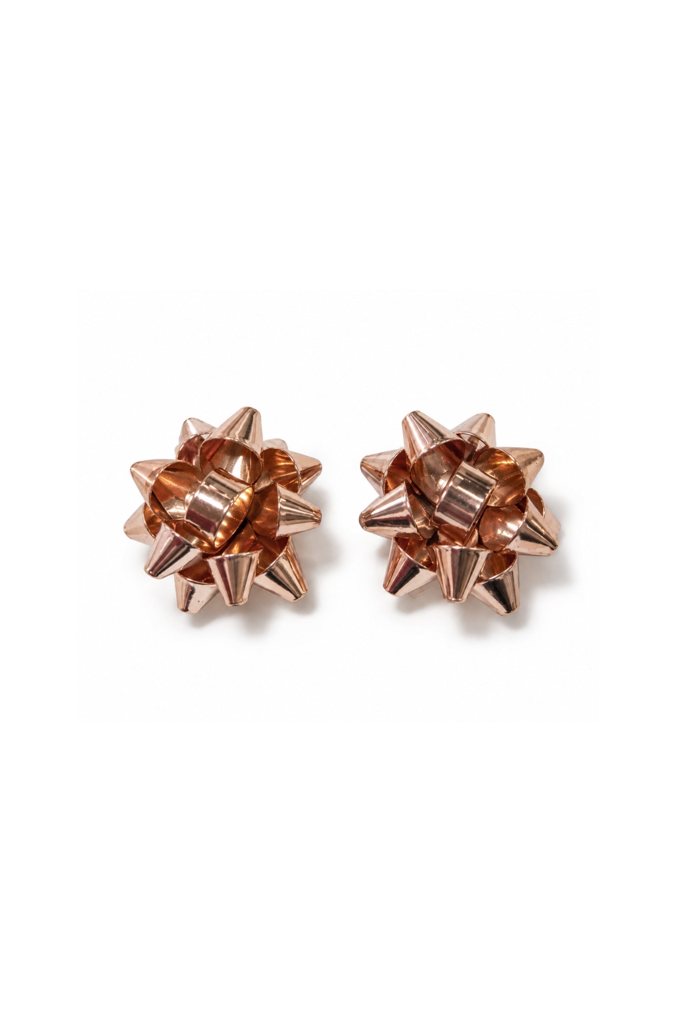 Rose Gold Gift Bow Stud Earrings