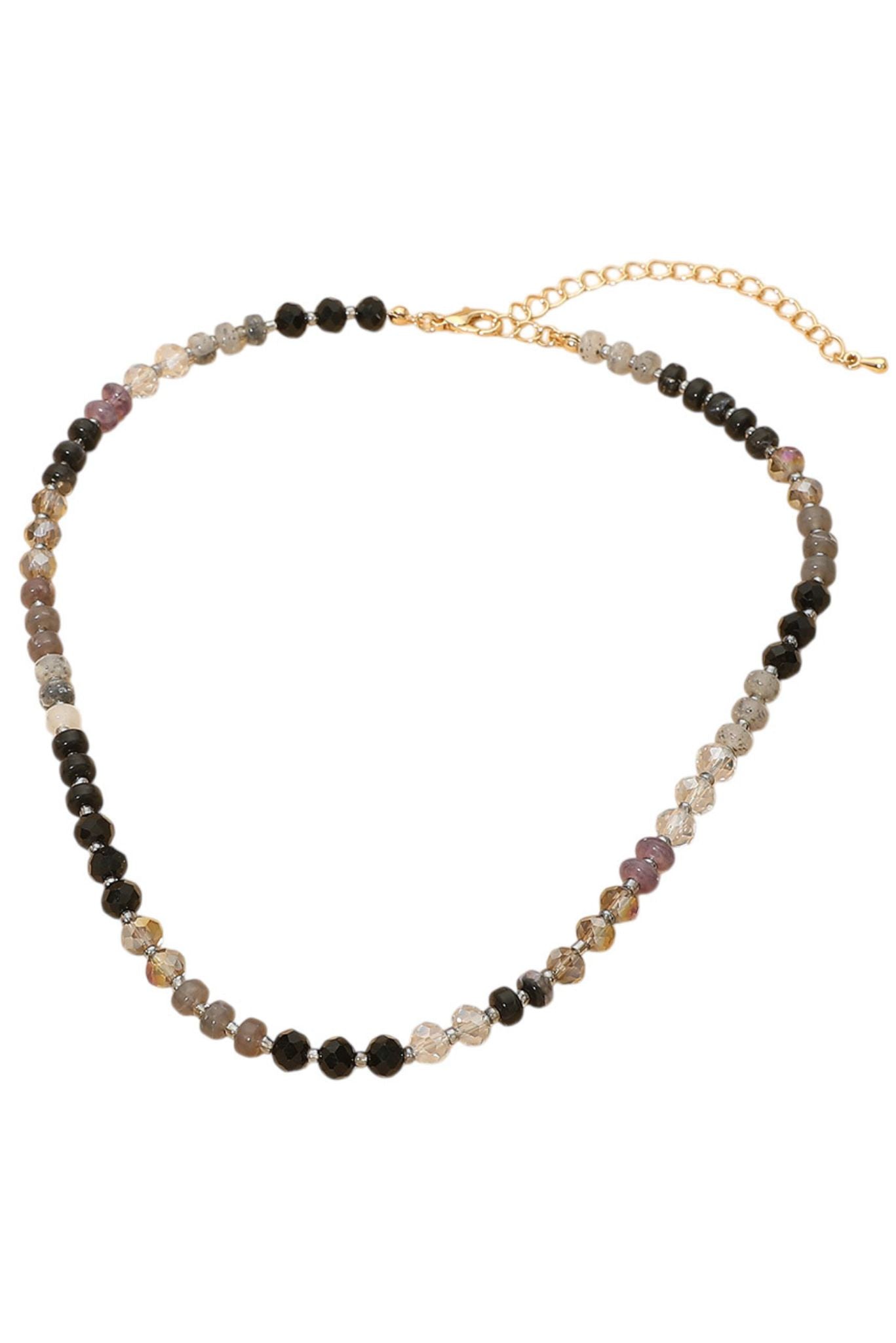 Black and Gray Gradient Beaded Necklace