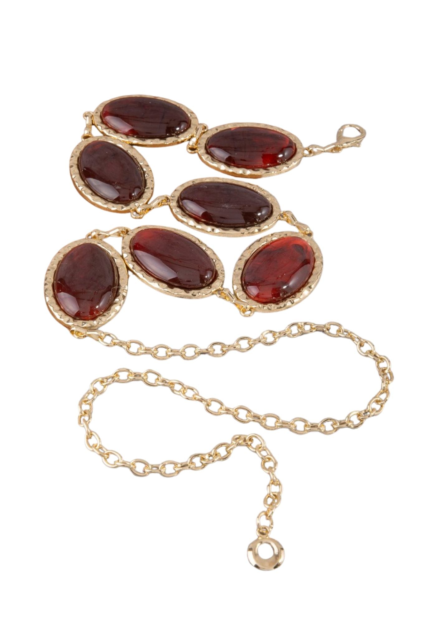 Gold Chain and Red Stone Concho Belt