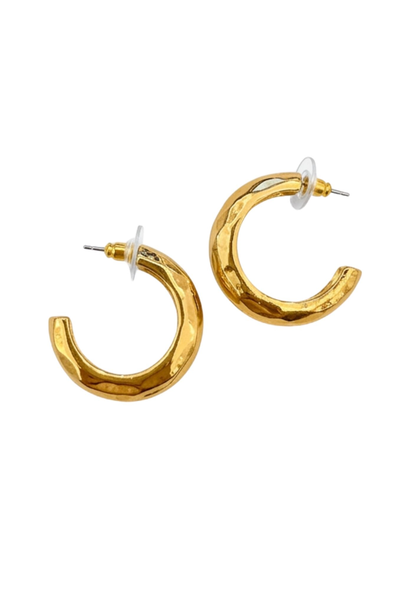 Hammered Gold Hoop Earrings