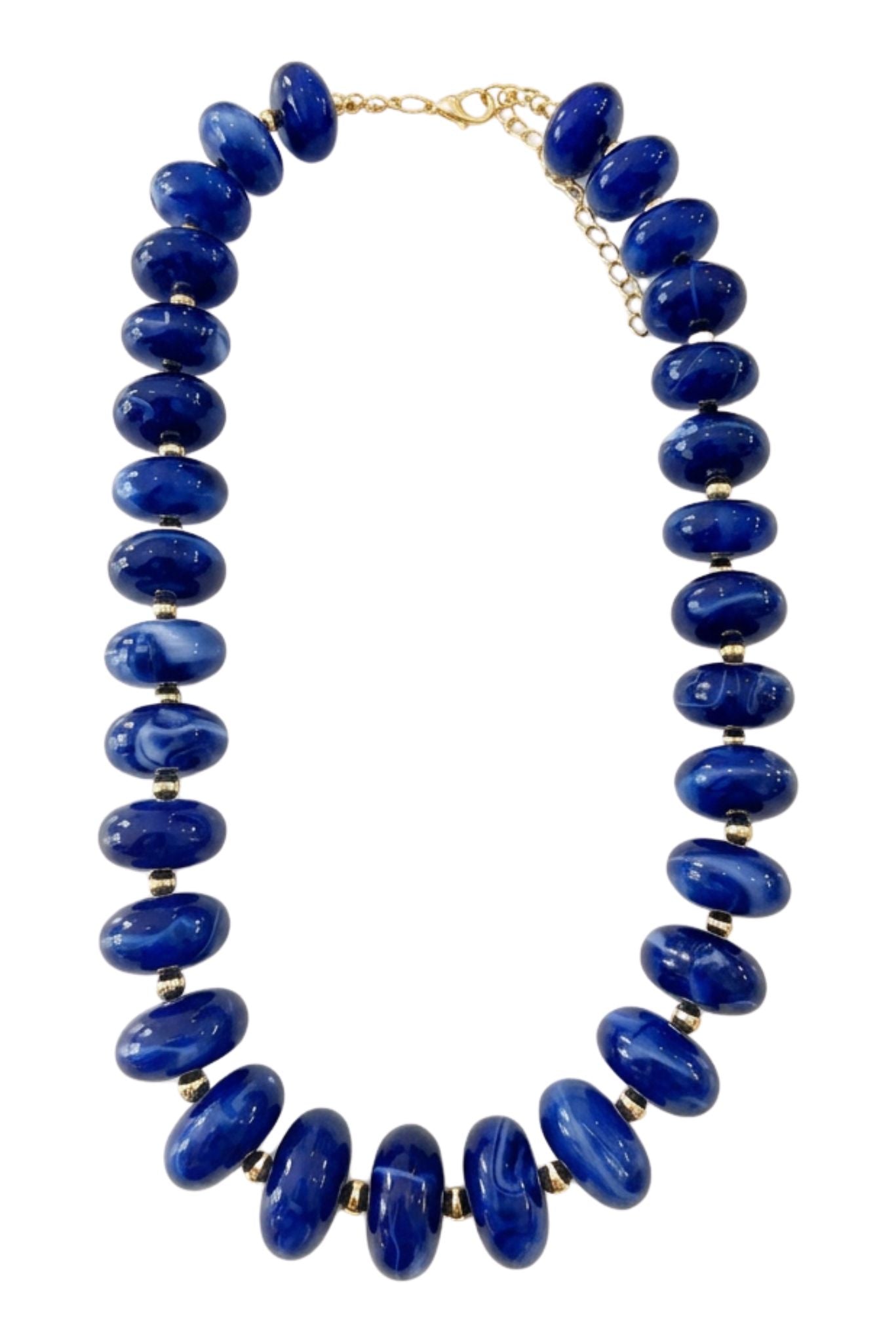 Navy Chunky Beaded Necklace