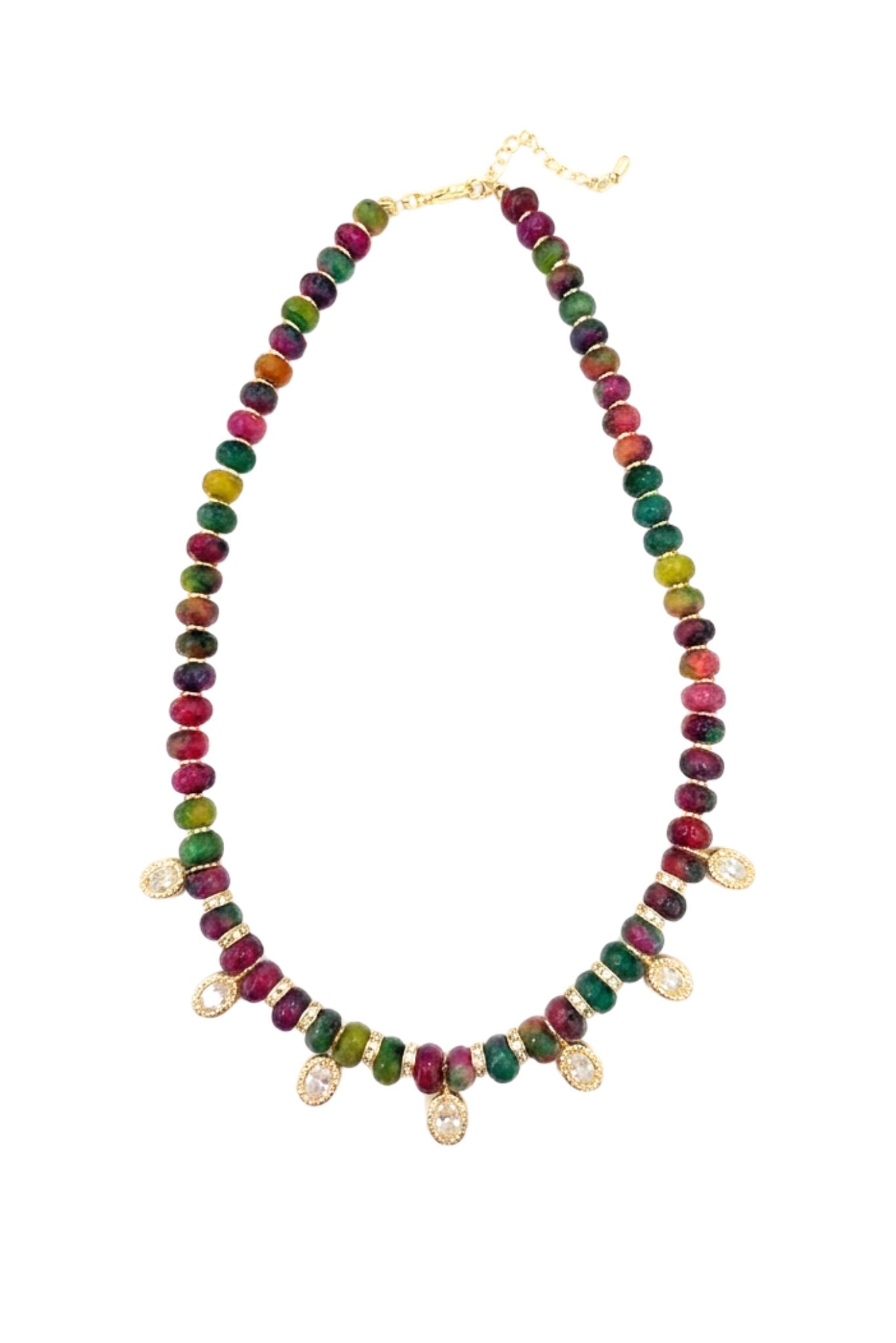 Dark Multi Colored Beaded Necklace