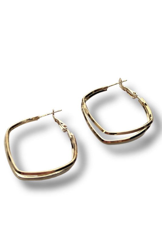 Gold Square Hoop Earrings
