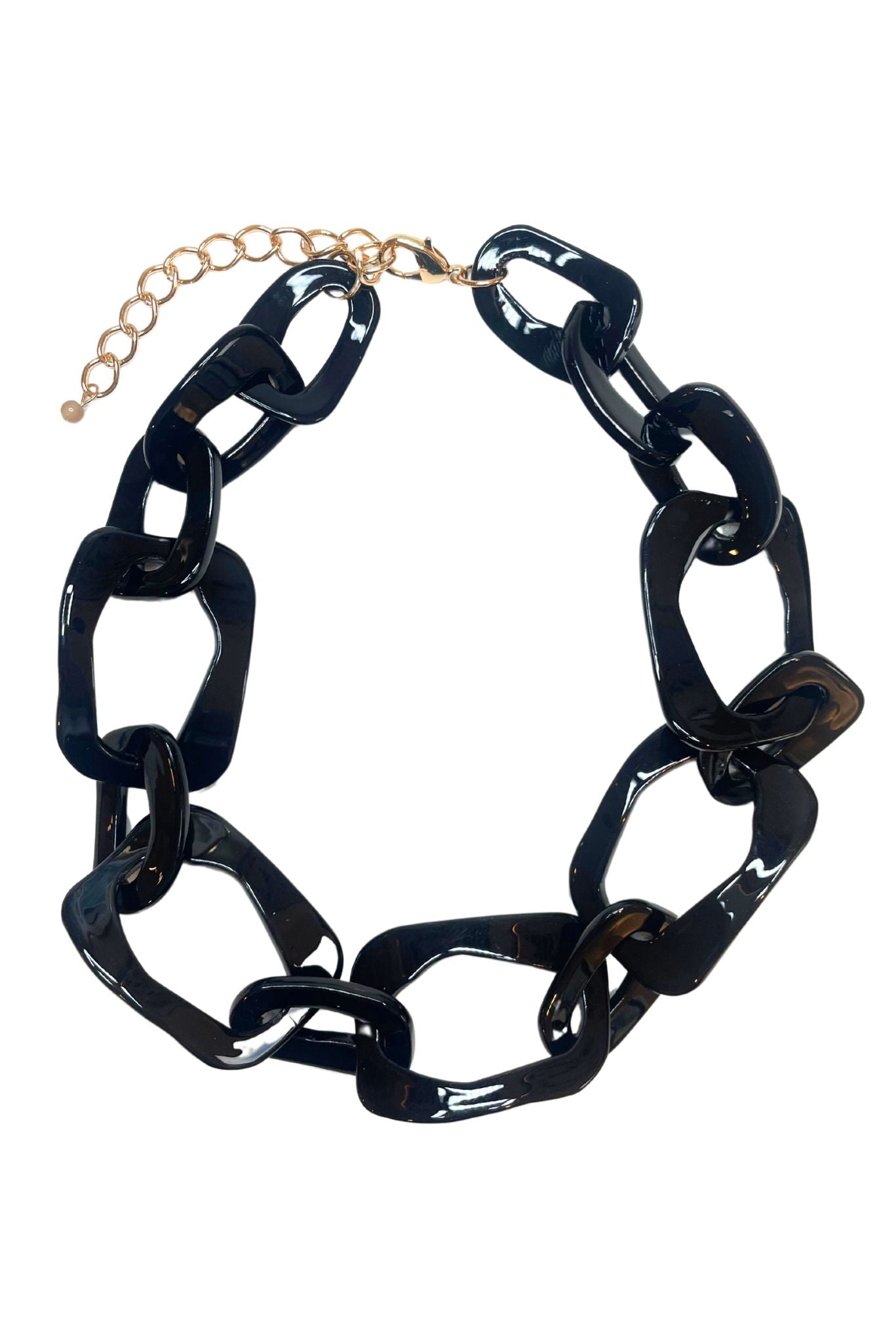 Black Acrylic Link Necklace