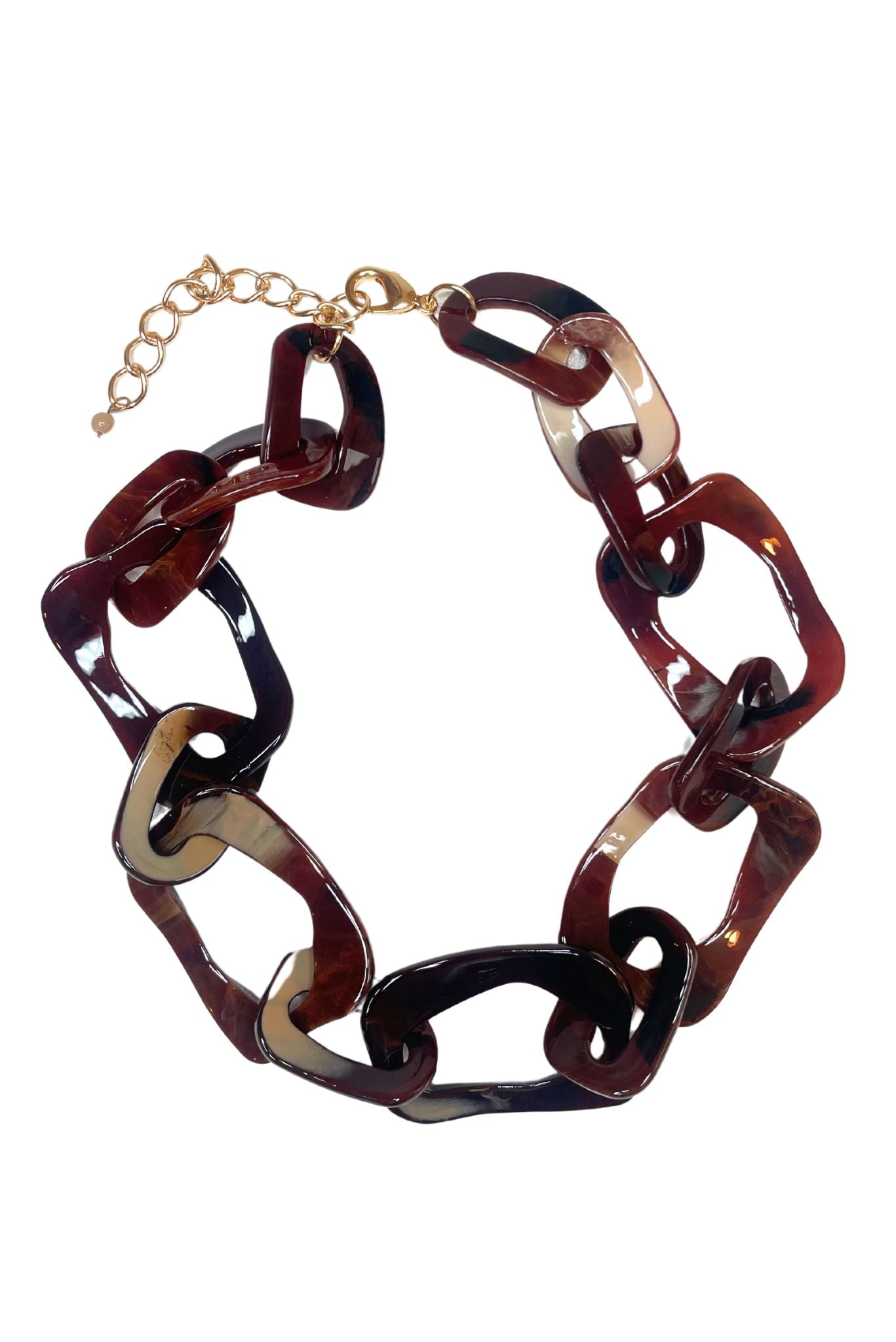 Brown Acrylic Link Necklace