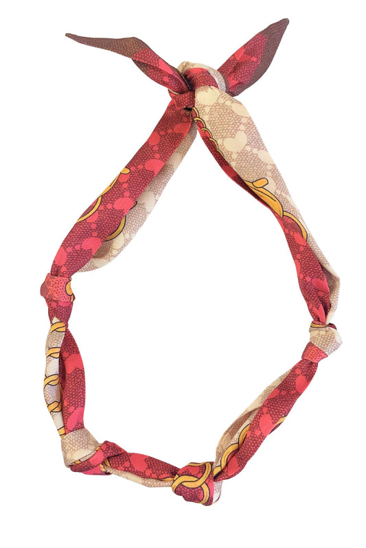 Maroon Chainlink Scarf Necklace