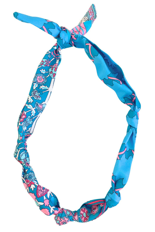 Teal Floral Scarf Necklace *FINAL SALE*