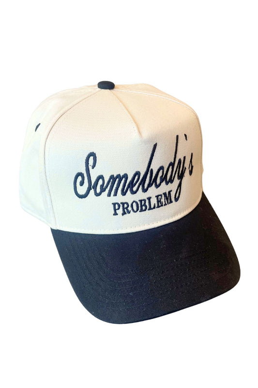 Cream Embroidered Somebody's Problem Hat