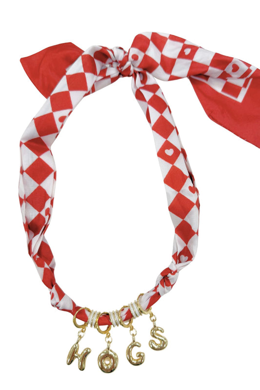 Red Hogs Gameday Scarf Necklace *FINAL SALE*