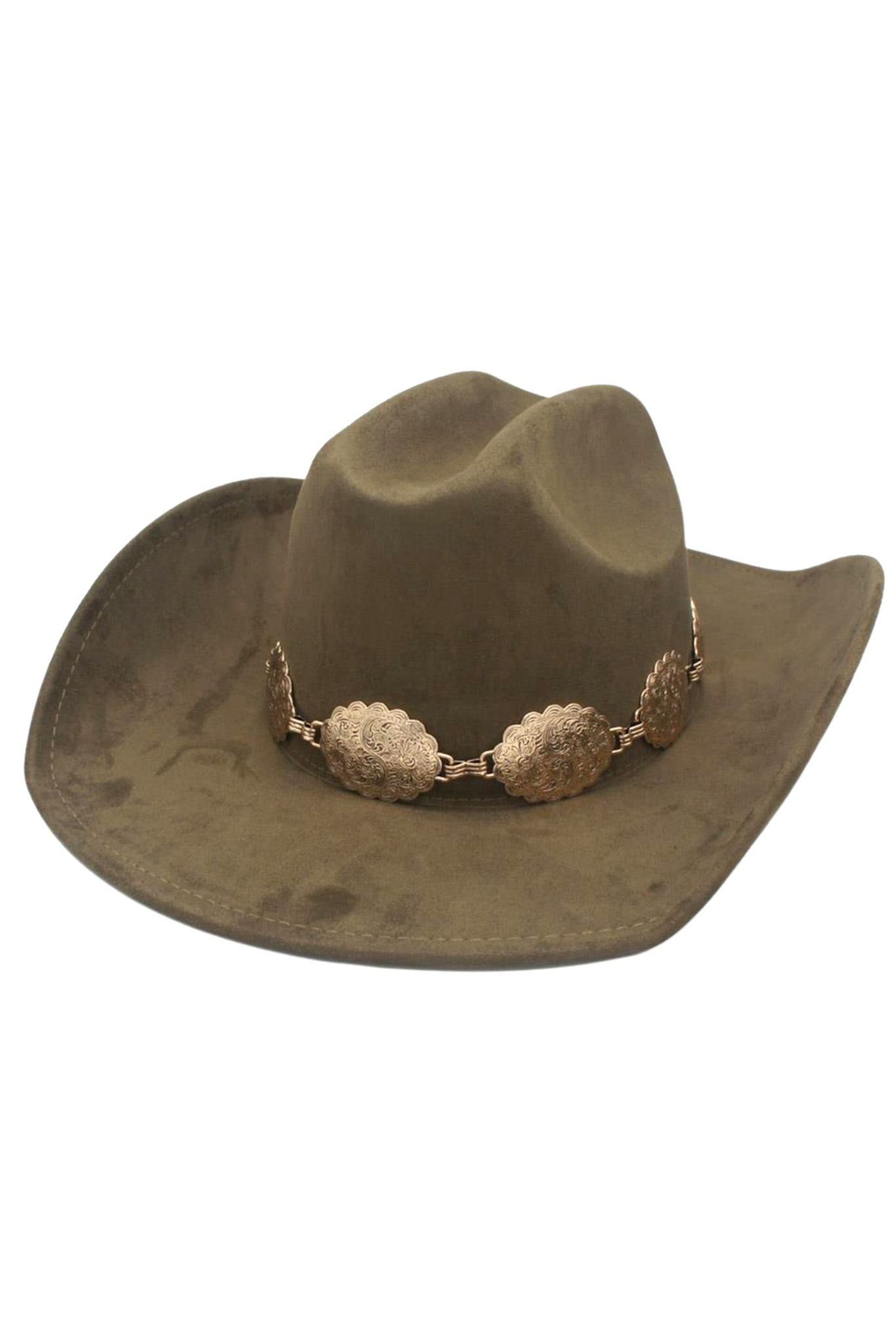 Dark Olive Concho Band Cowboy Hat