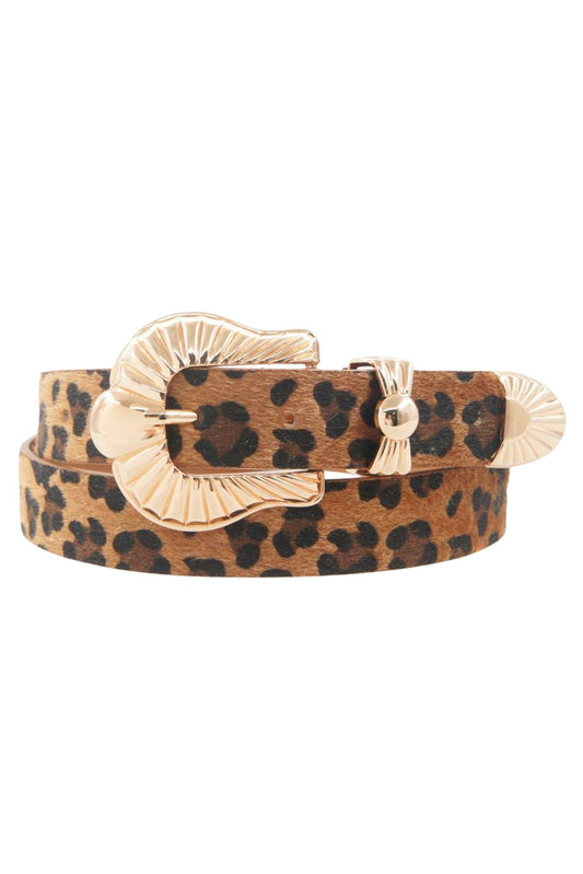 Animal Print Metal Buckle Belt