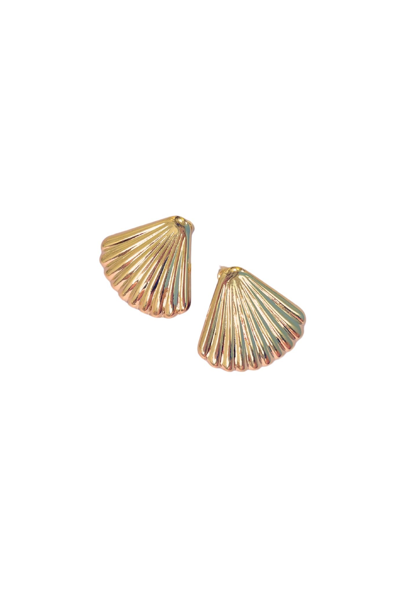 Gold Shell Stainless Steel Stud Earrings *FINAL SALE*