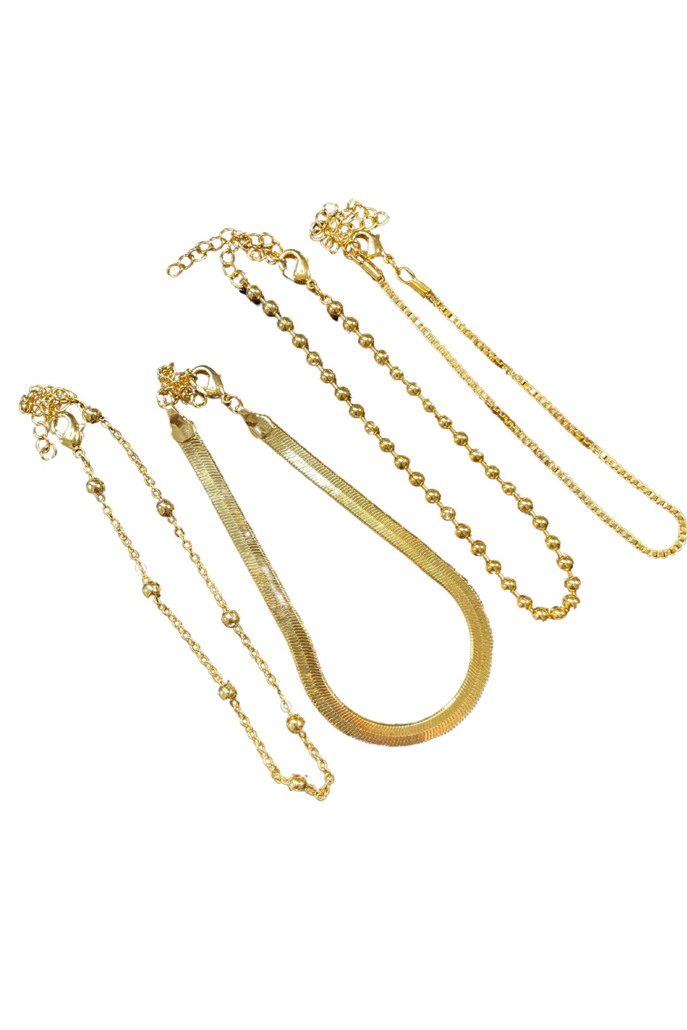 Gold Textured Bracelet Set