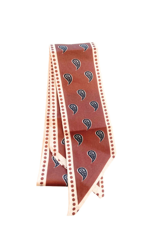 Brown Paisley Scarf Necklace