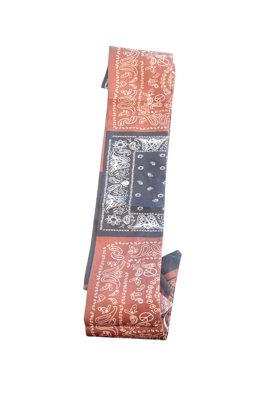 Black Western Paisley Scarf Necklace