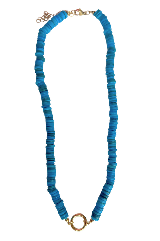 Turquoise Disc Bead Necklace