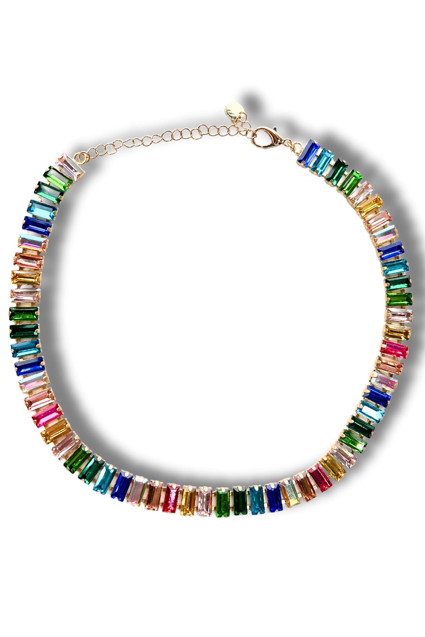 Gold Multi Rhinestone Necklace