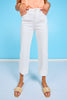 Mica White High Rise Wide Leg Cuffed Crop Jeans