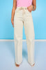 Vervet High Rise Natural White Drawstring Wide Leg Jeans
