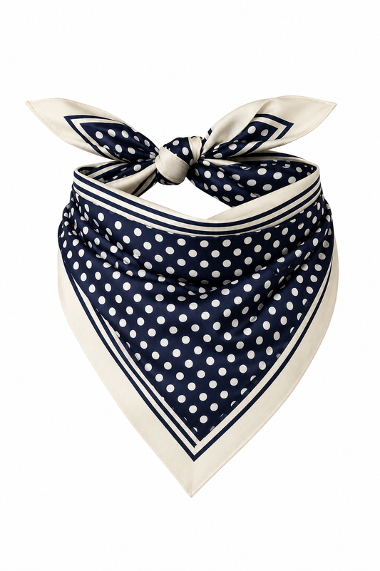 Navy Polka Dot Scarf