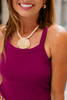 SSYS Ribbed Built In Bra High Neck Cami Tank In Mulberry