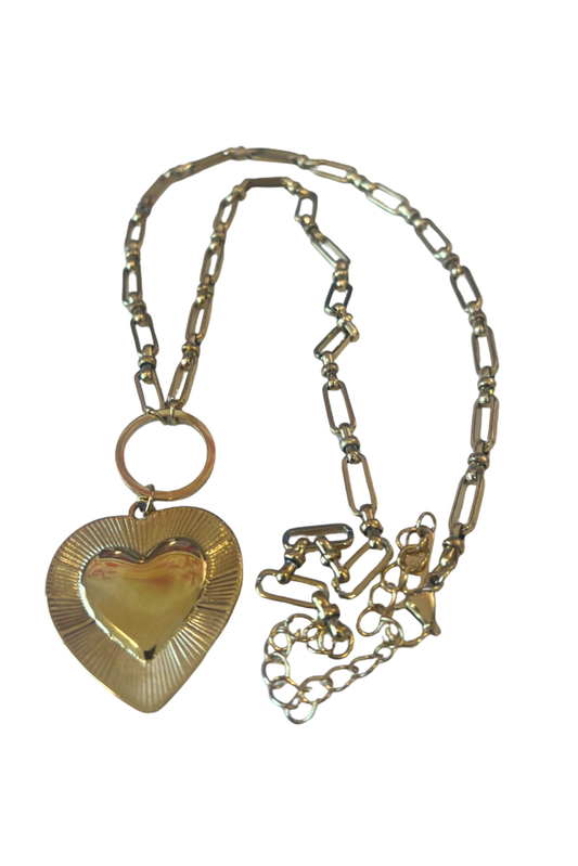 Gold Chain Bursting Heart Pendant Necklace