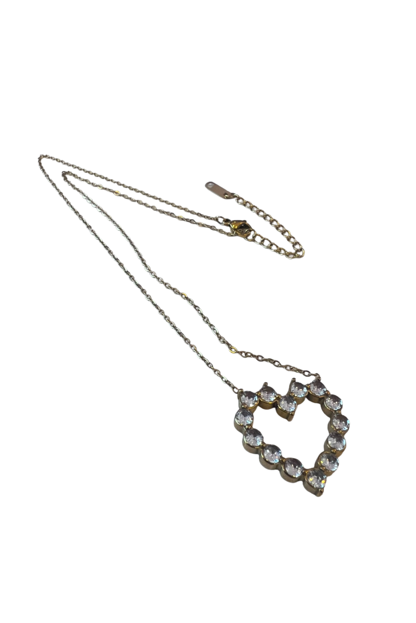 Gold Chain Diamond Heart Necklace