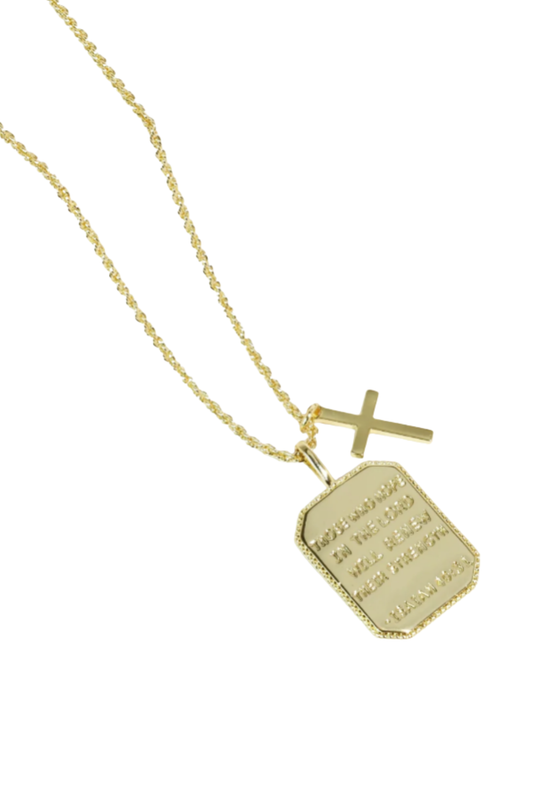Gold Isaiah 40:31 Scripture Necklace