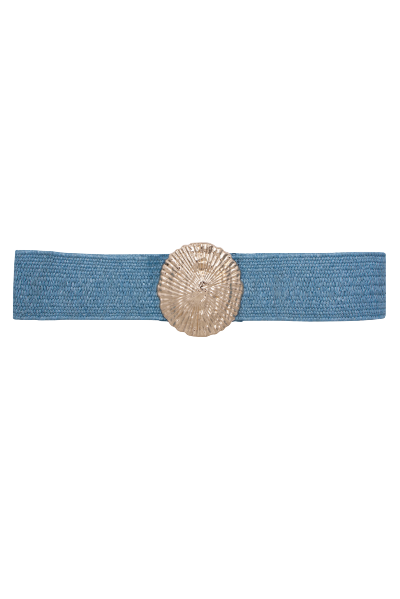 Blue Woven Gold Molten Buckle Belt