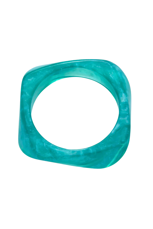 Teal Resin Bangle Bracelet