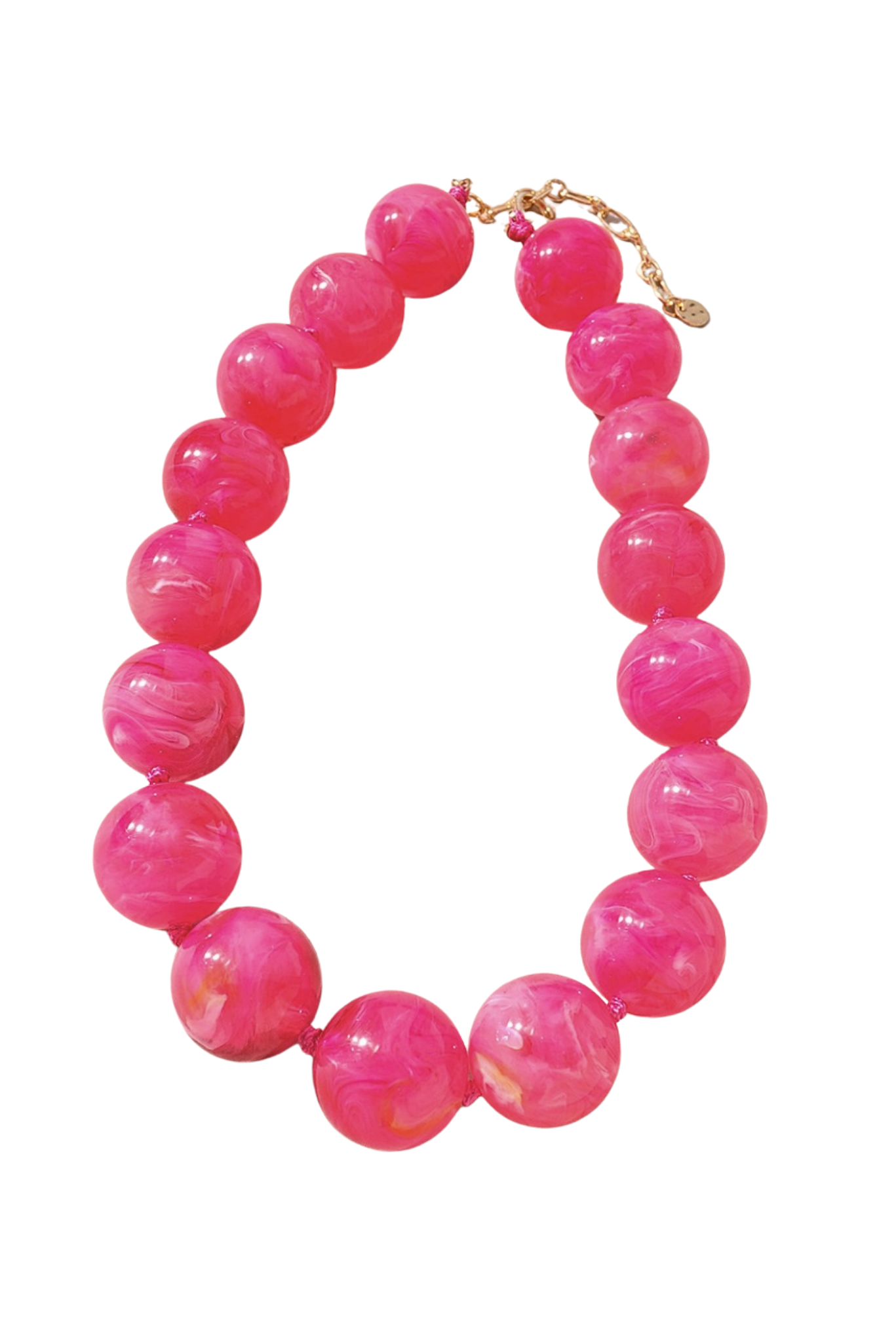 Fuchsia Resin Chunky Beaded Necklace