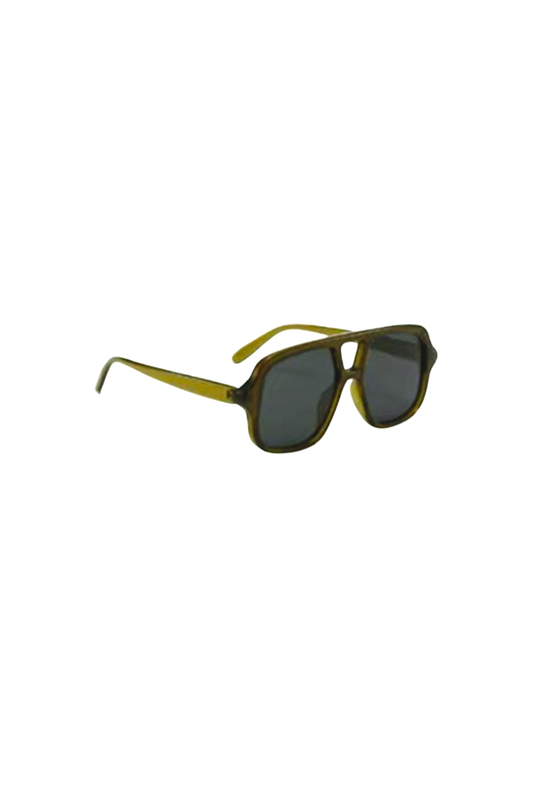 Olive Green Retro Aviator Sunglasses