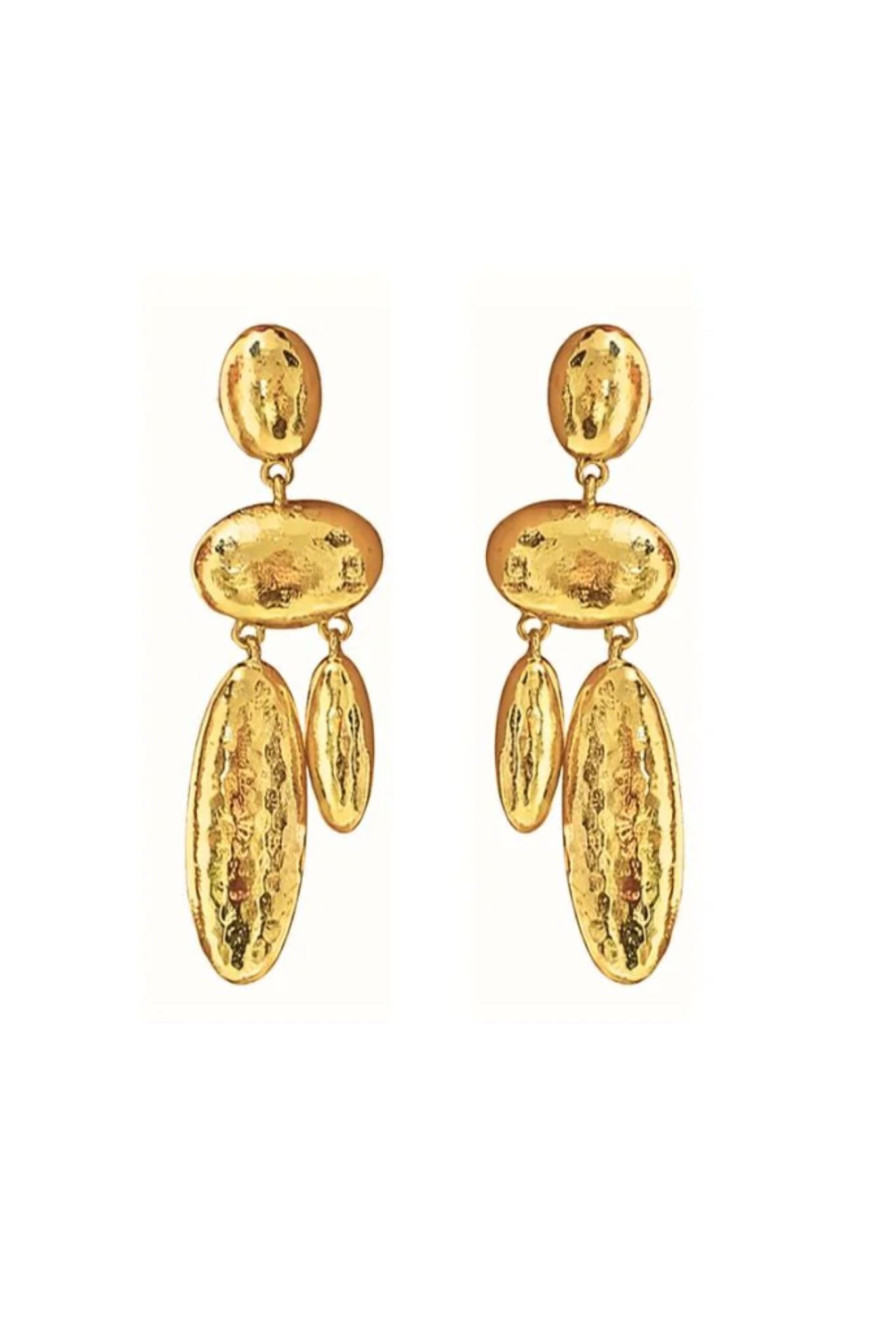 Gold Abstract Drop Earrings
