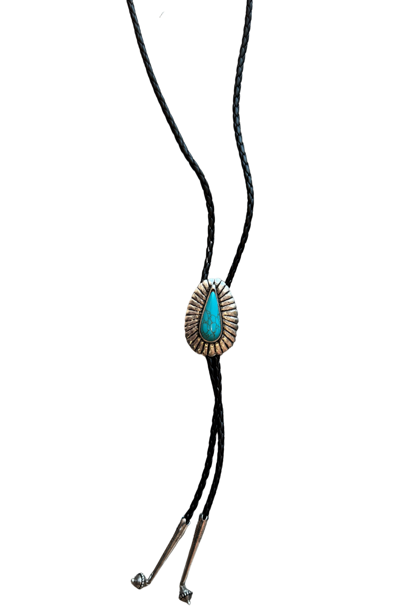 Black Rope Adjustable Concho Long Necklace