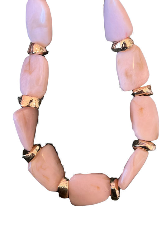 Light Pink Chunky Stone Necklace