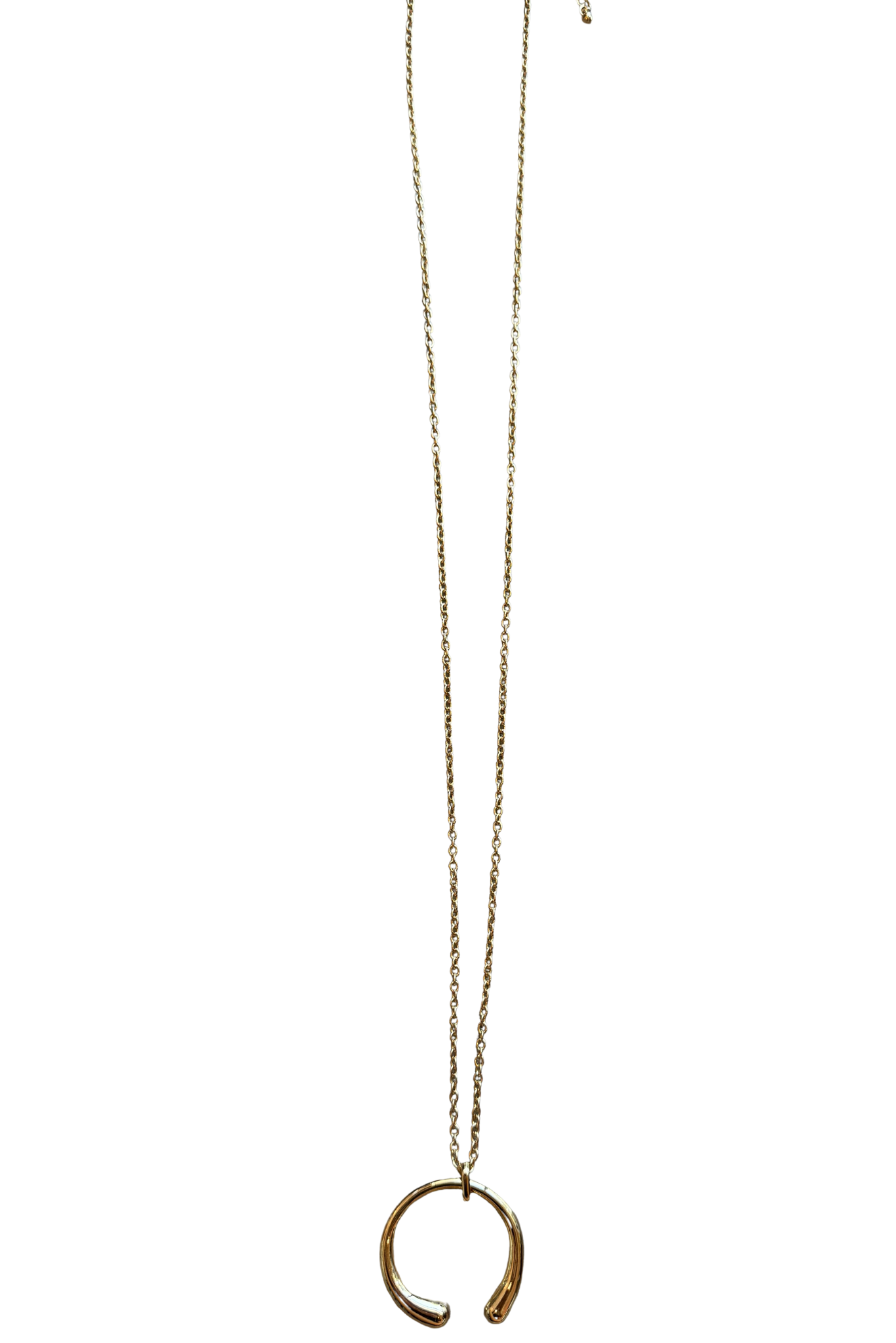 Gold Chain Circle Pendant Necklace