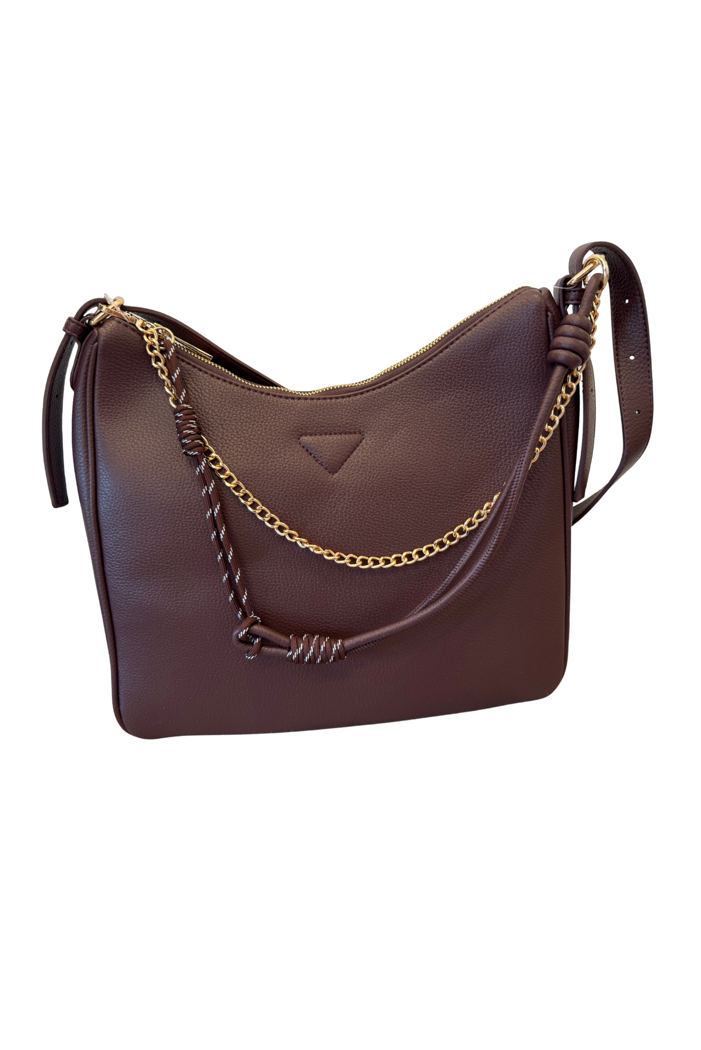 Dark Chocolate Shoulder Hobo Bag with Wallet