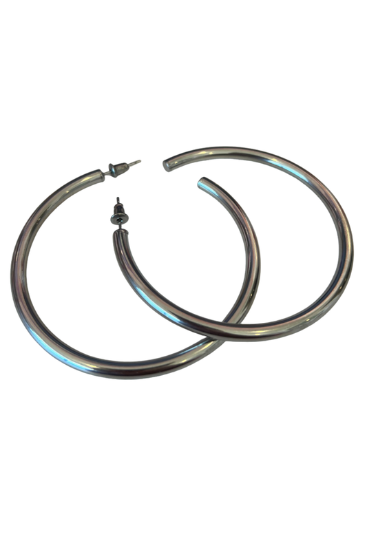 Silver Large Hoop Earrings