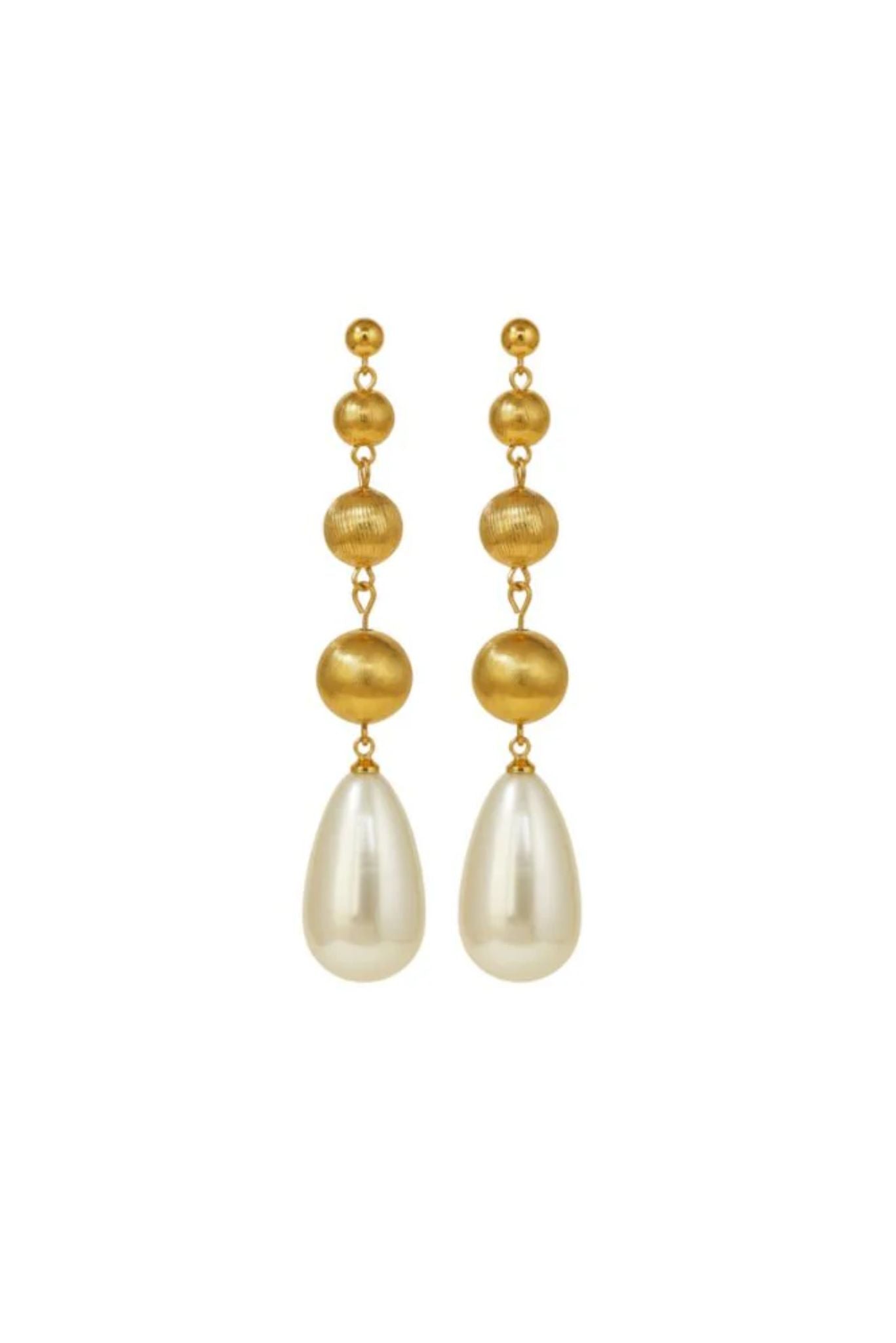 Gold Pearl Drop Earrings