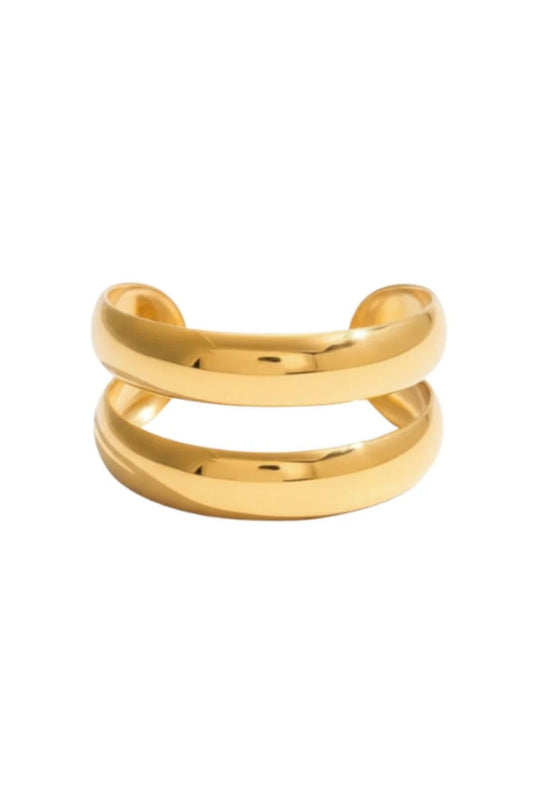 Gold Linear Cuff Bracelet