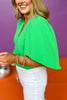 Green V Neck Flutter Sleeve Top, top, green top, must have top, elevated top, elevated style, summer top, summer style, Shop Style Your Senses by Mallory Fitzsimmons, SSYS by Mallory Fitzsimmons