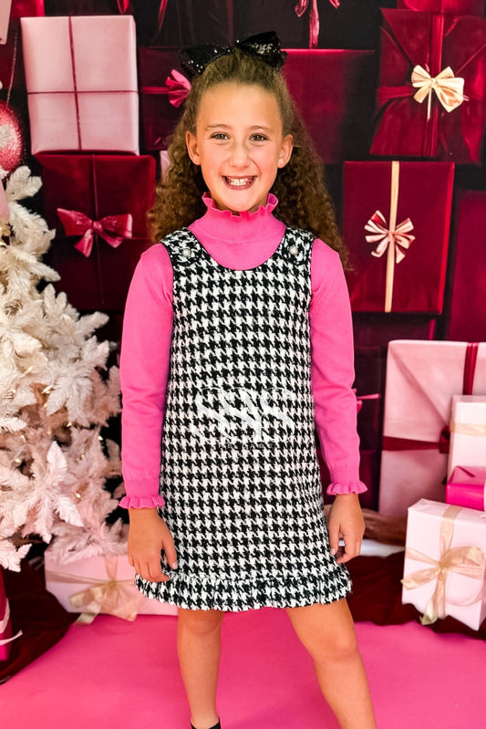 SSYS Kids Joyelle Sparkle Houndstooth Tweed Jumper Dress