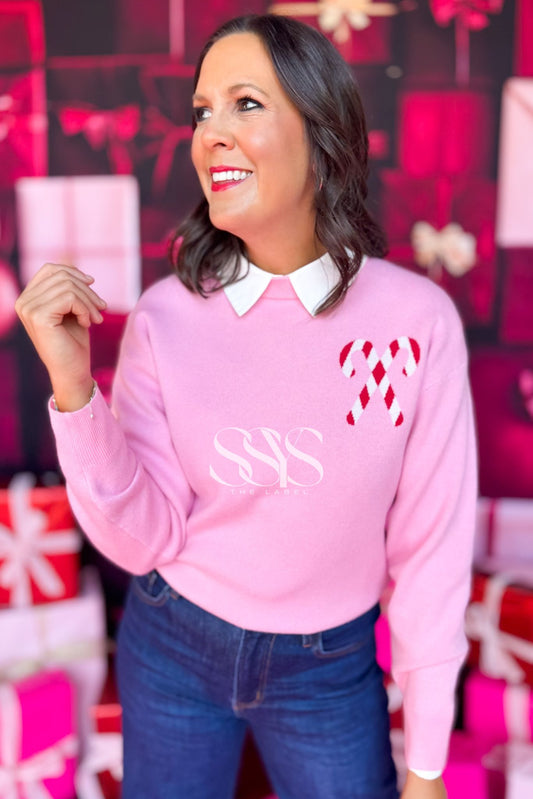SSYS Candy Cane Sweater In Pink
