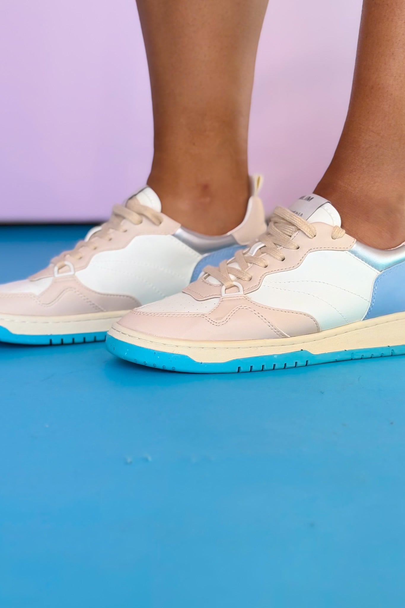 Blue Panel Metallic Accent Sneakers *FINAL SALE*