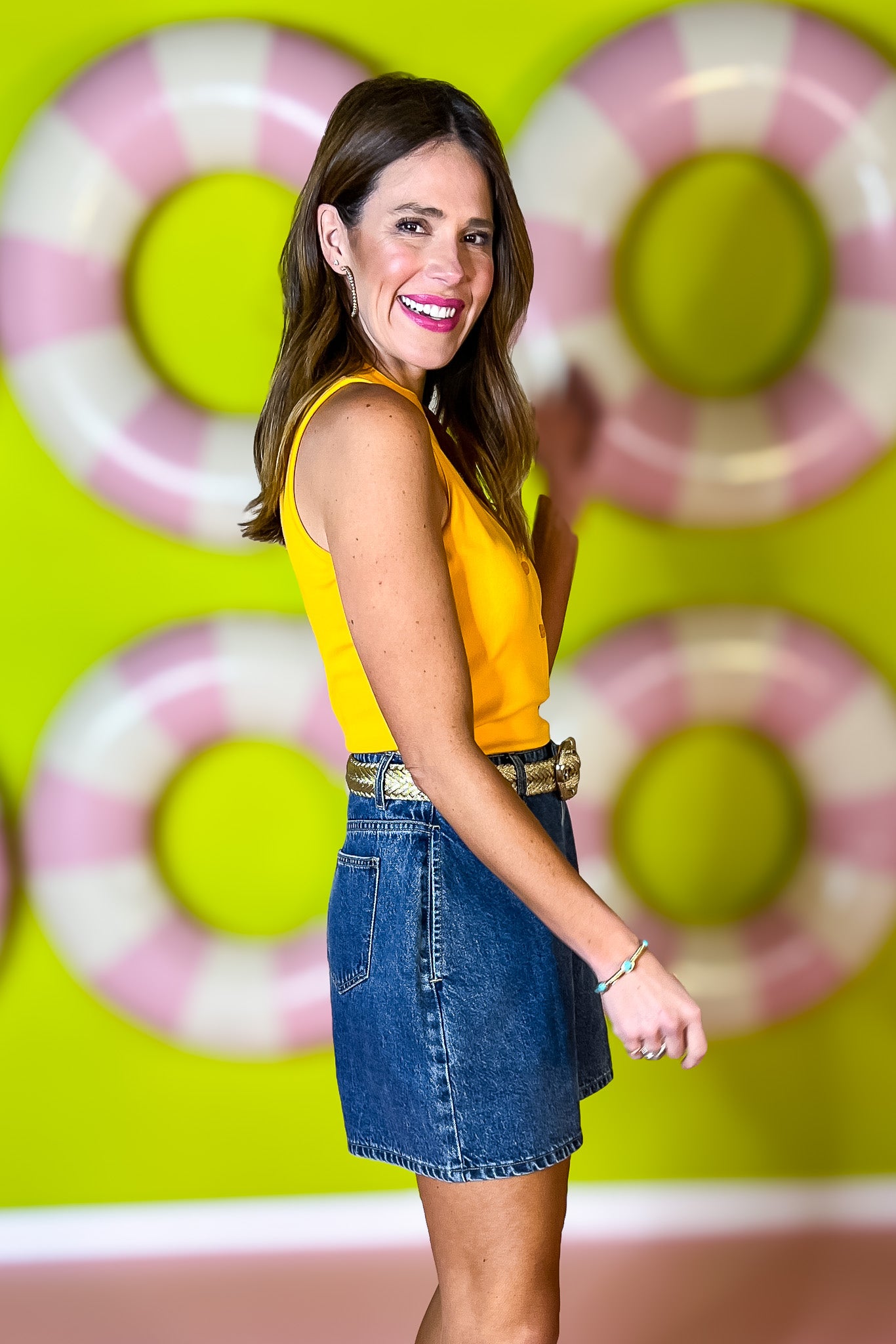 SSYS Denim Mom Shorts, pockets, dark wash, exclusive design, spring, spring break, vacation, ssys by mallory fitzsimmons
