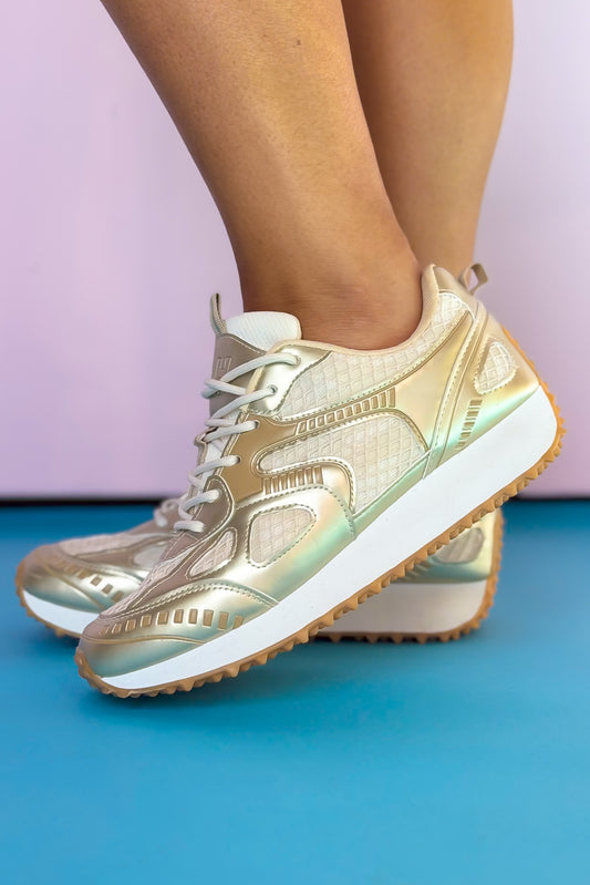 Vintage Havana Gold Metallic Spiked Sole Sneakers *FINAL SALE*