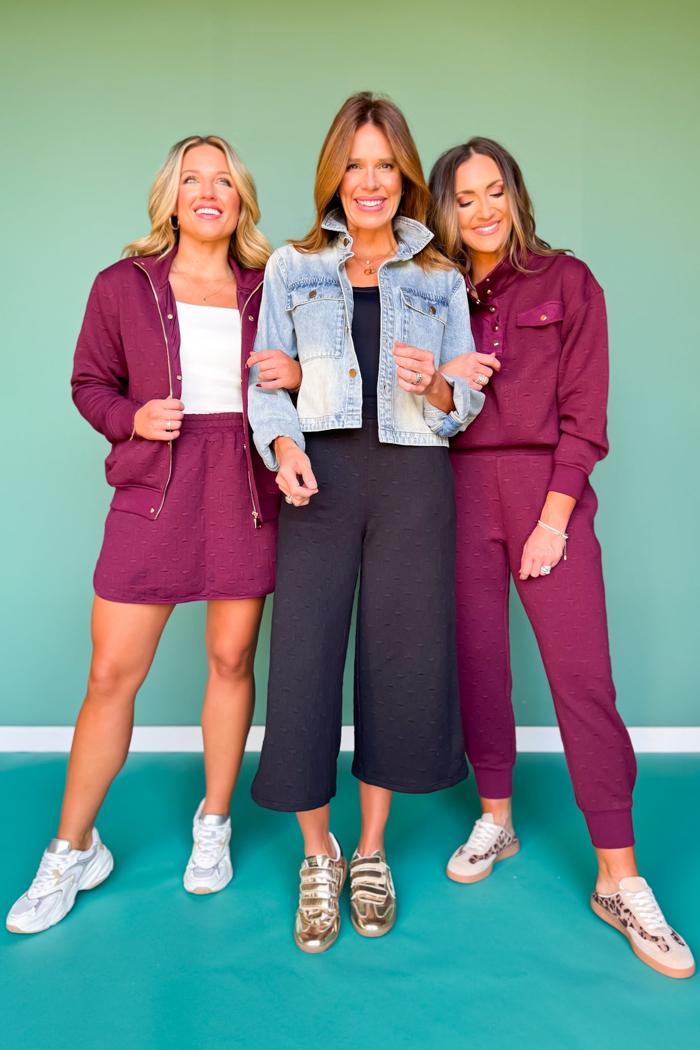 SSYS Delaney Horsebit Quilted Suede Trim Pullover In Maroon