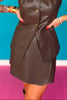 SSYS Lindsey Faux Leather Skort In Chocolate