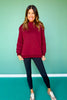 SSYS Foster Mock Neck Solid Sweatshirt In Maroon